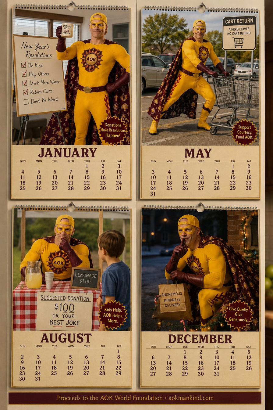 Four charity-calendar months preview