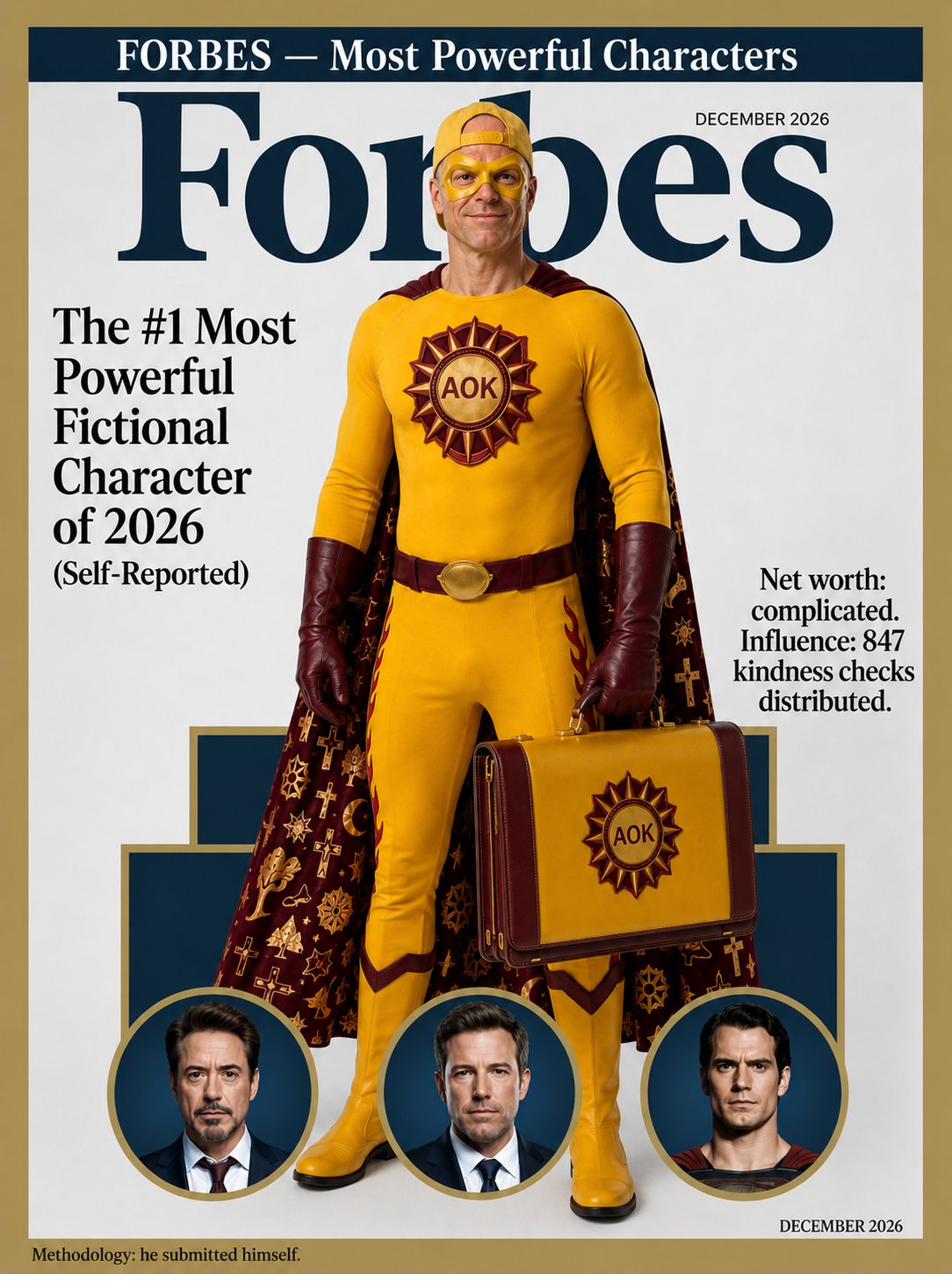 Forbes — AOK Man with the yellow-and-maroon AOK briefcase