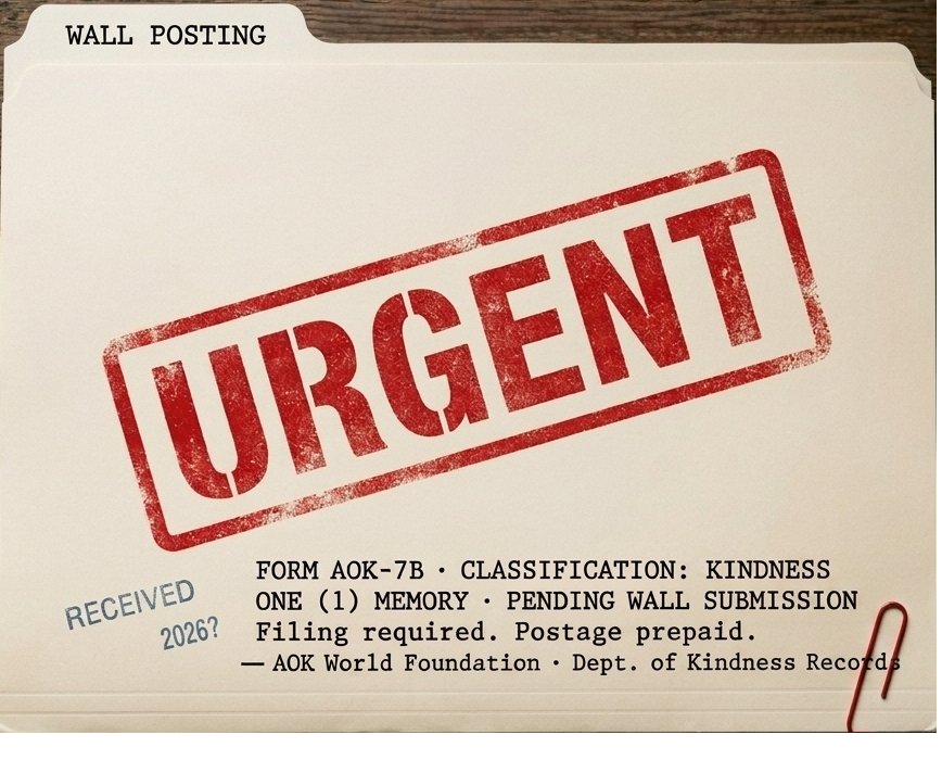 URGENT wall-posting postcard